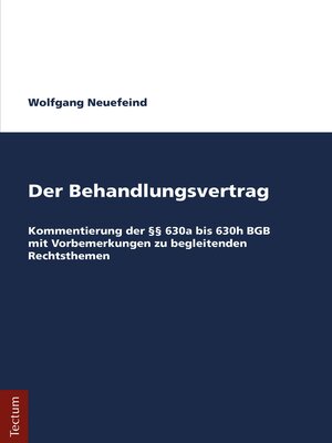 cover image of Der Behandlungsvertrag